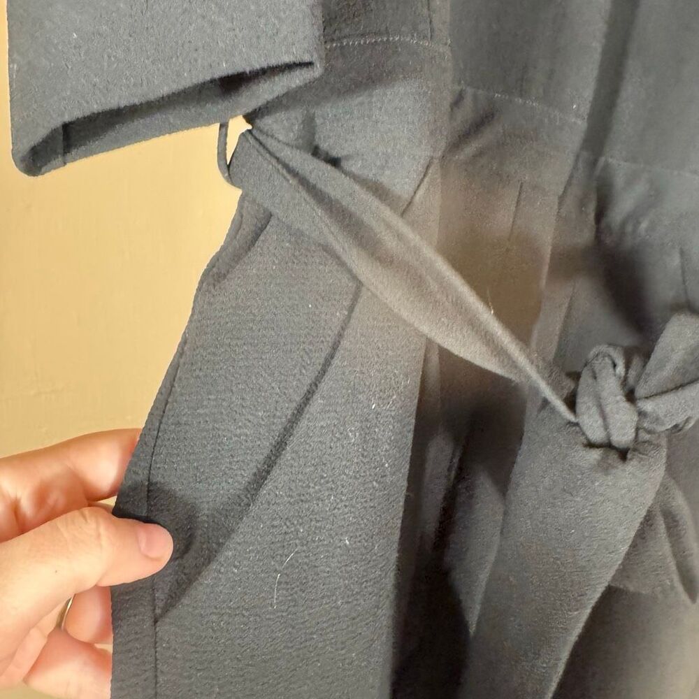 Madewell Black Tie-Waist Jumpsuit – 3/4 Sleeve | Crewneck | Size 4 - Picture 4 of 8
